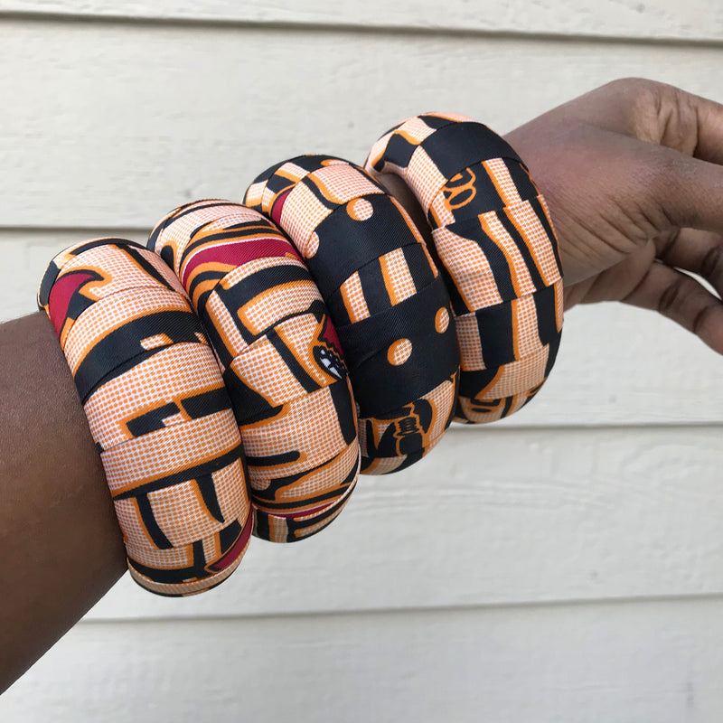 Bana African Print Bangle Bracelets - Afrilege