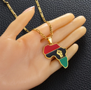 African-American Flag Africa map Pendant necklace - Afrilege
