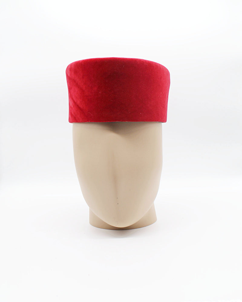 Red velvet hat for men - Afrilege
