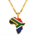 South Africa Flag Africa map necklace - Afrilege