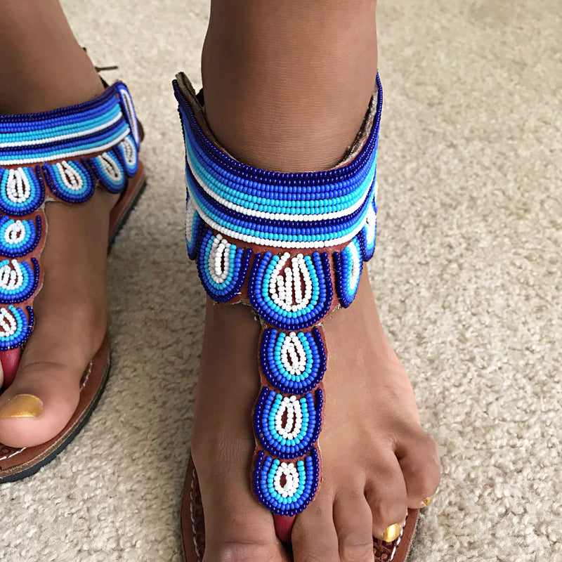 African Maasai Beaded Women's Sandals - Afrilege
