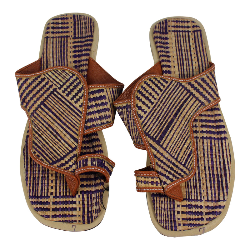 African Raffia Fibers Men's Sandals SIZE 11.5 - Afrilege