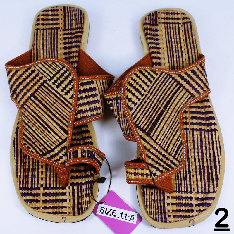 African Raffia Fibers Men's Sandals SIZE 11.5 - Afrilege