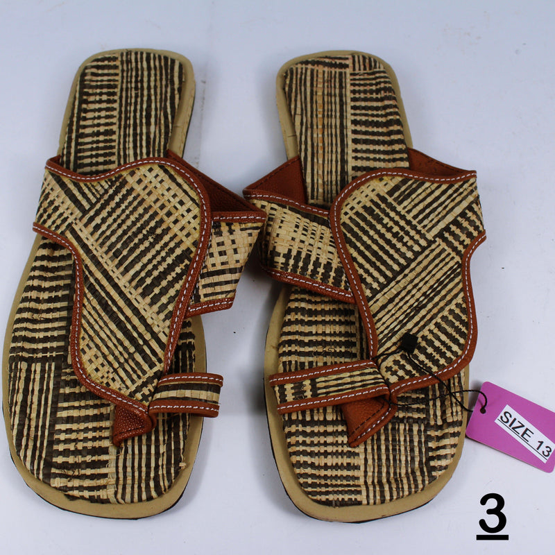 African Raffia Fibers Men's Sandals SIZE 13 - Afrilege
