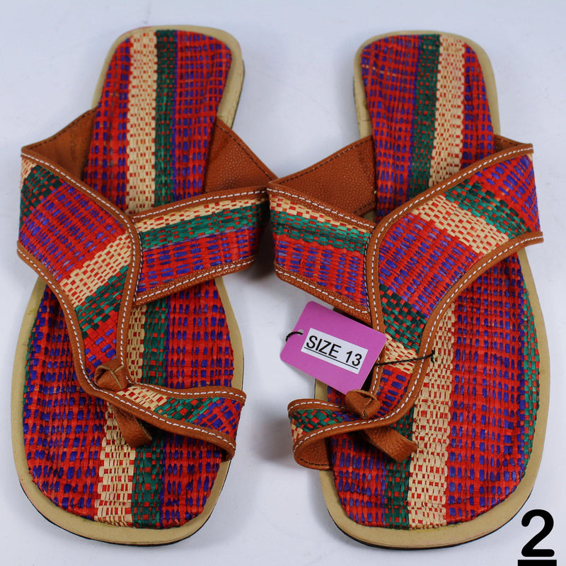 African Raffia Fibers Men's Sandals SIZE 13 - Afrilege