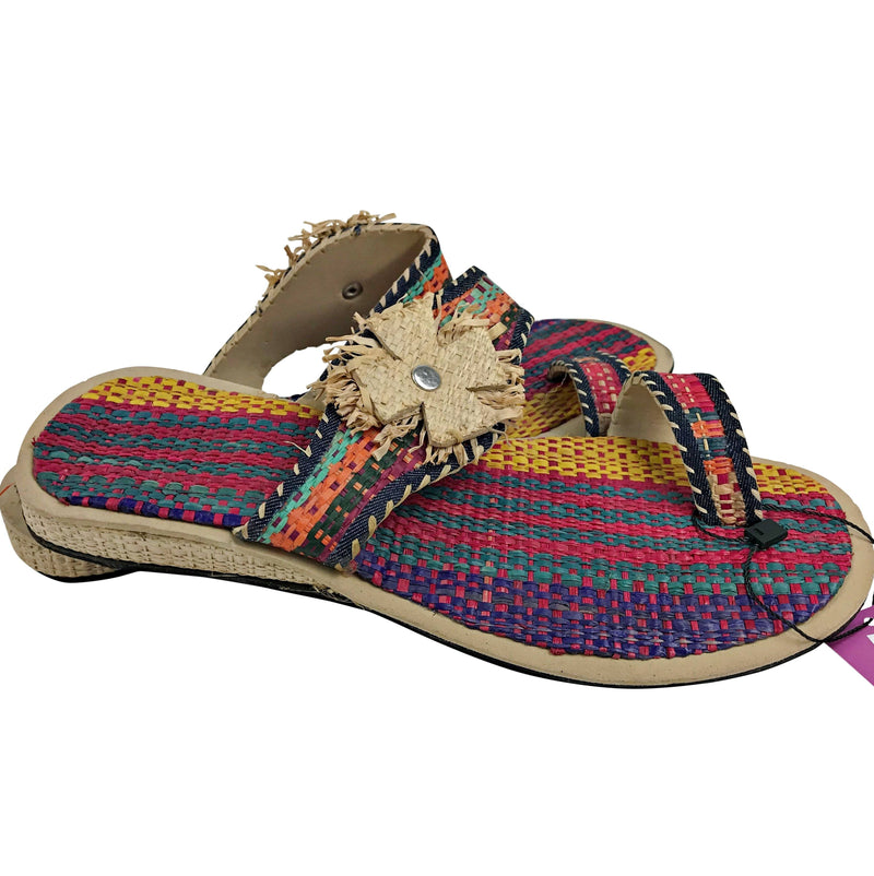 African Raffia Fibers Women's Sandals SIZE 7.5 - Afrilege