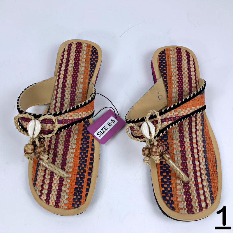 African Raffia Fibers Women's Sandals SIZE 8.5 - Afrilege
