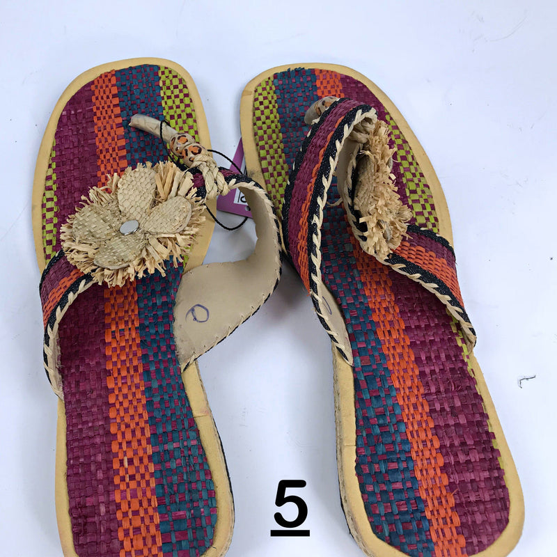 African Raffia Fibers Women's Sandals SIZE 8.5 - Afrilege