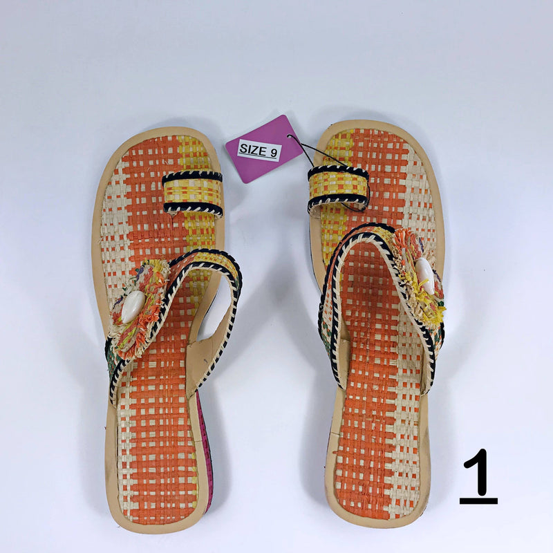 African Raffia Fibers Women's Sandals SIZE 9 - Afrilege
