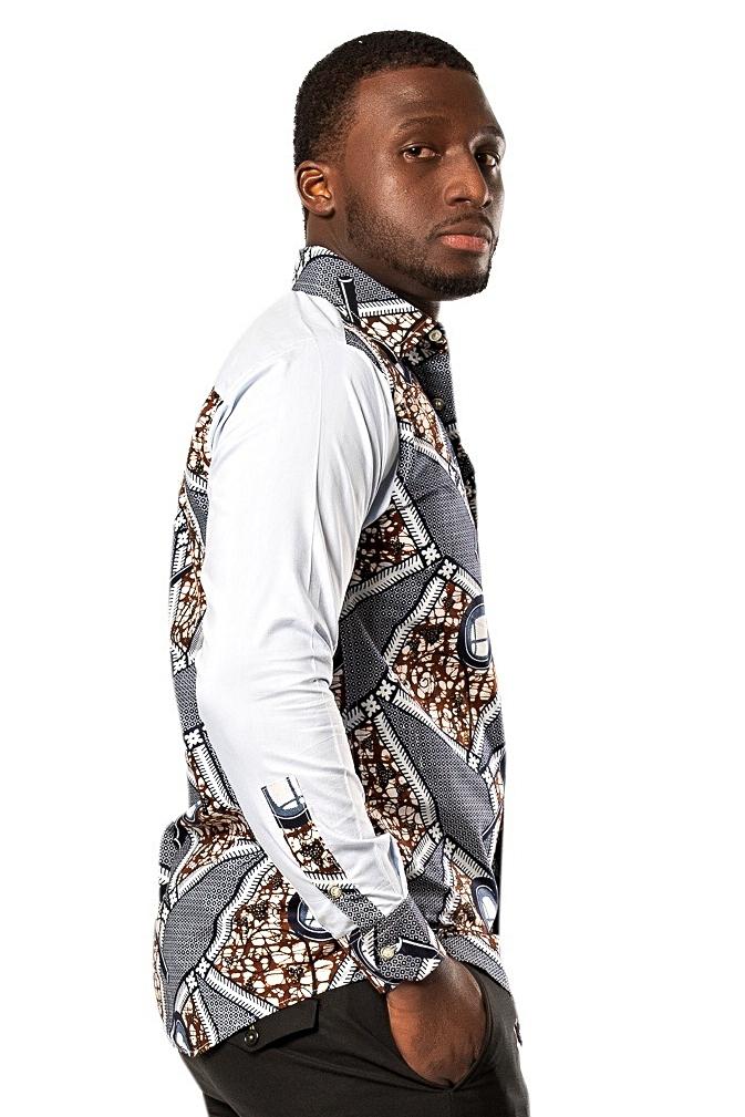 African Femi Men Long Sleeve Shirt - Afrilege