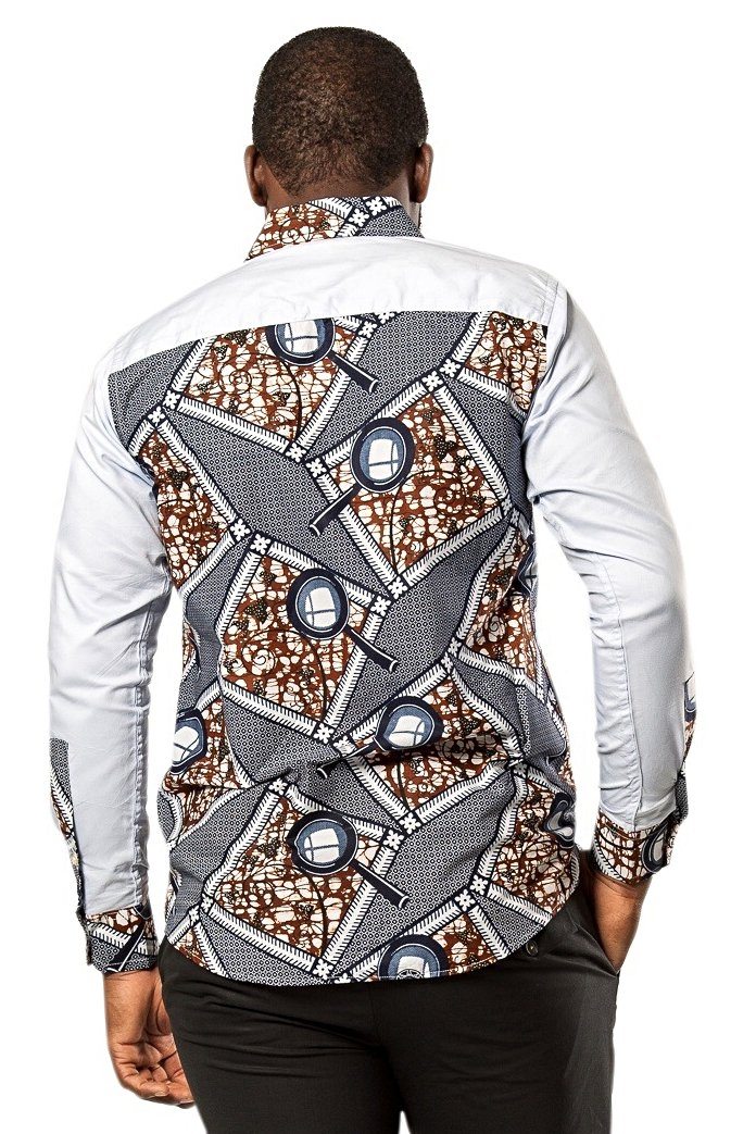 African Femi Men Long Sleeve Shirt - Afrilege