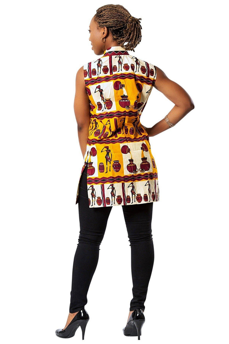 African Print Chike Women's Shirts - Afrilege