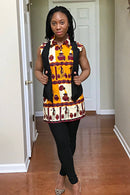 African print Chikere women's shirts with attached jacket - Afrilege