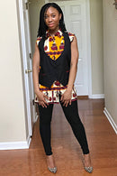 African print Chikere women's shirts with attached jacket - Afrilege
