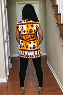 African print Chikere women's shirts with attached jacket - Afrilege