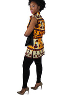 African print Chikere women's shirts with attached jacket - Afrilege
