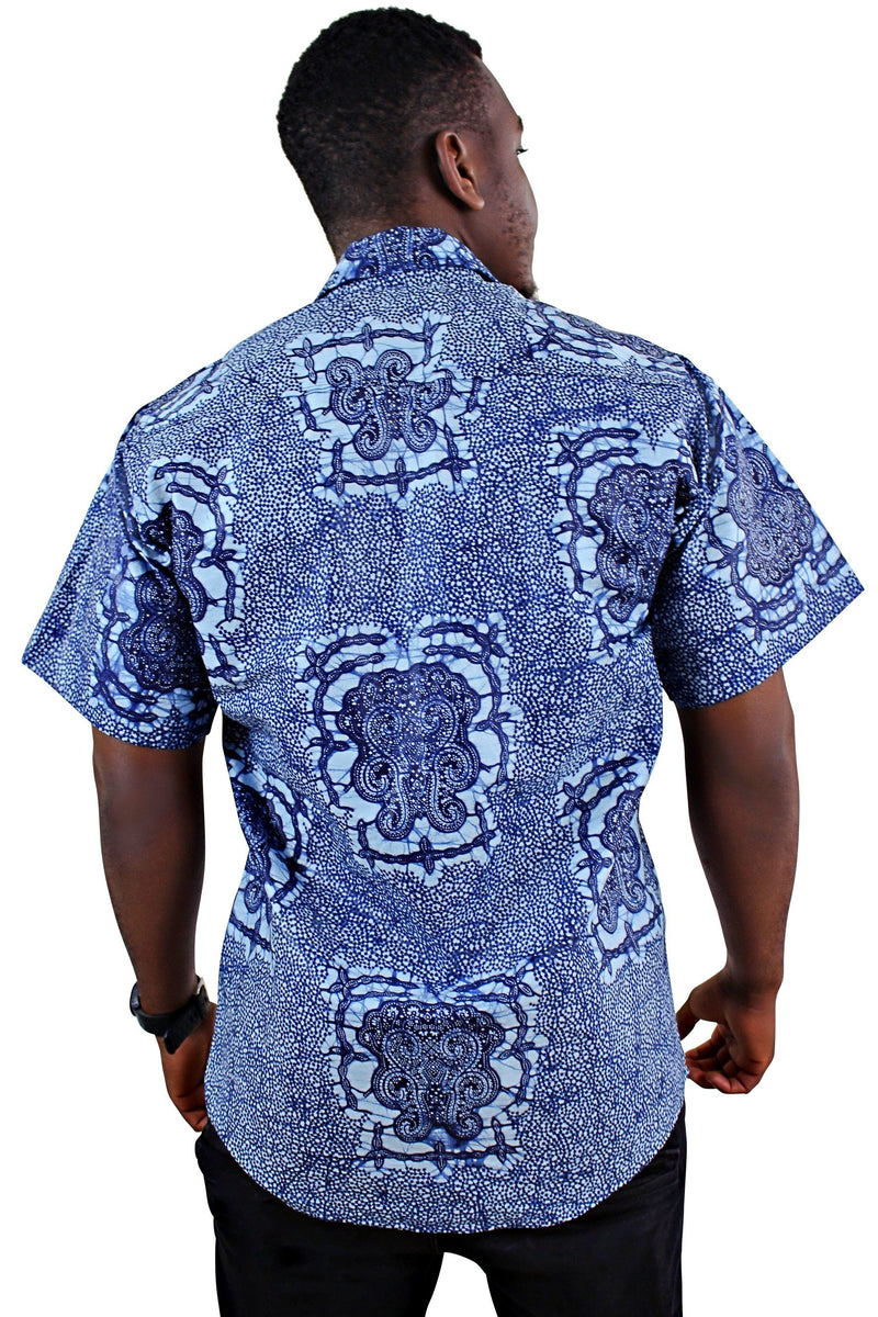 Abu African Print Short Sleeve Men's Shirt - Afrilege