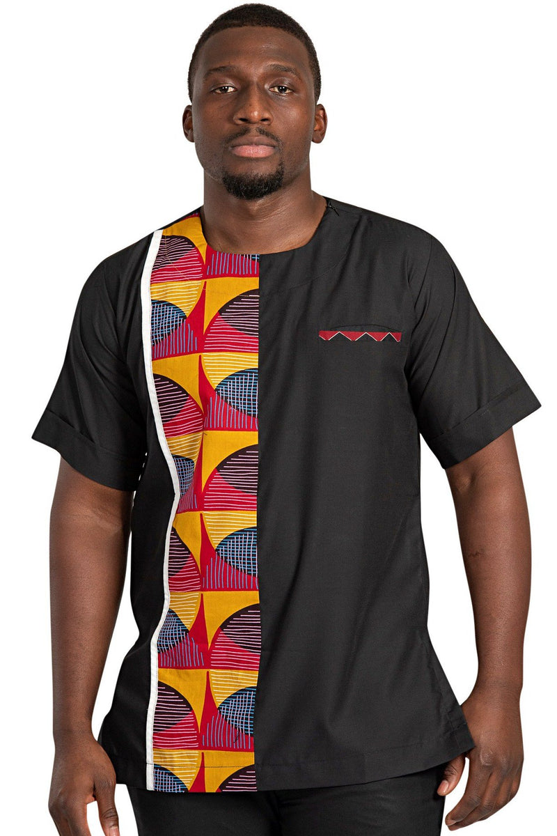 Arun Short Sleeves African Print Men Shirt - Afrilege