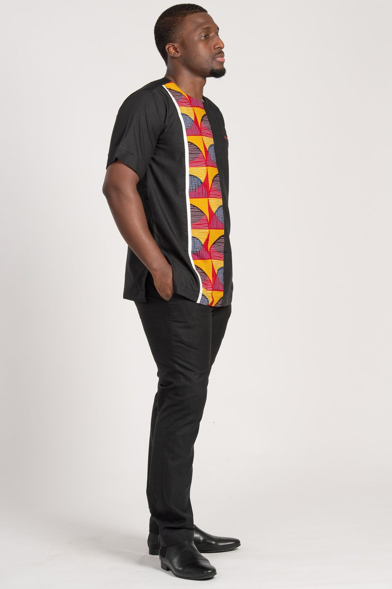 Arun Short Sleeves African Print Men Shirt - Afrilege