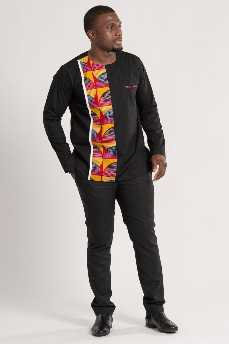 Aruna Long Sleeves African Print Men Shirt - Afrilege