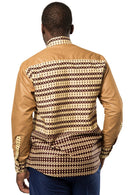 Aveye Men African Long Sleeve Shirt - Brown - Afrilege
