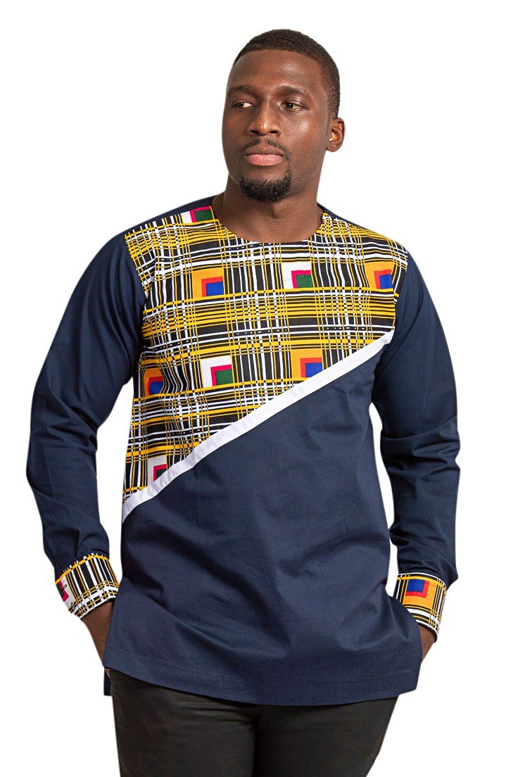 Baako Long Sleeves African Print Men Shirt | Afrilege