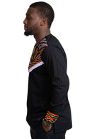 Toghu Bamenda Men African Print Shirt (Black/ red /white) - Afrilege