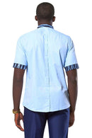Bandjoun African Print Men Shirt - Blue - Afrilege