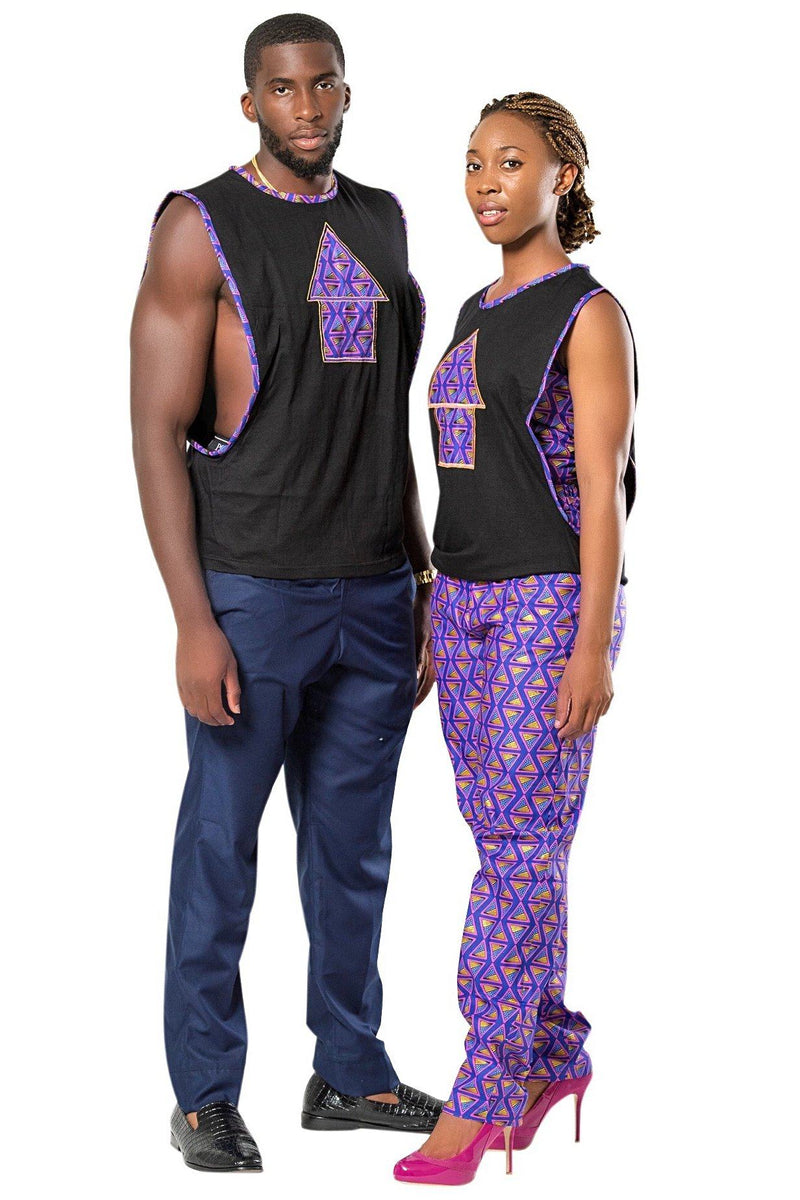 Nina Unisex African Print Tank Shirt - Afrilege