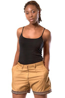 Aveye Women's African Print Shorts - Brown - Afrilege