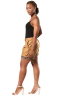 Aveye Women's African Print Shorts - Brown - Afrilege