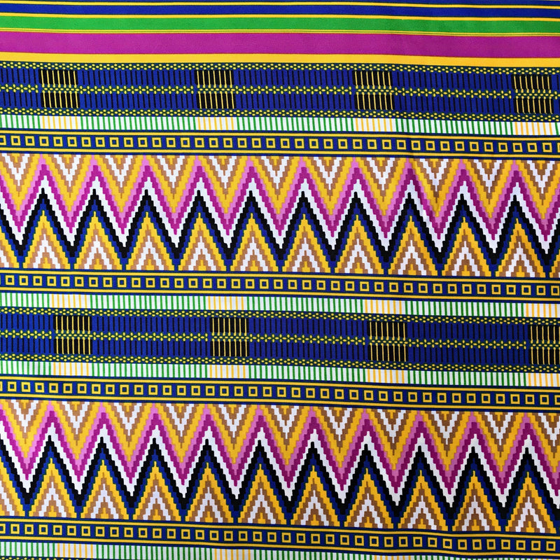 Satin Silk kente African print fabric - Afrilege