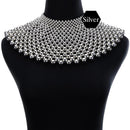 Egyptian Inspired Maxi Choker Necklace (Silver) - Afrilege