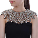 Egyptian Inspired Maxi Bib Collar Choker Necklace (Silver) - Afrilege