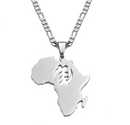 Africa map Gye Nyame Pendant necklace ( Gold & Silver available) - Afrilege