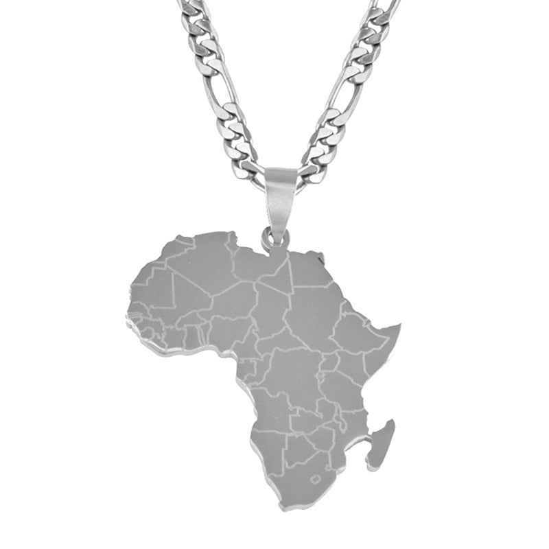 Africa map Gye Nyame Pendant necklace ( Gold & Silver available) - Afrilege