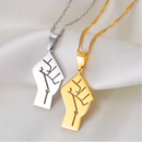 Black Lives Matter Raised Fist Pendant Necklace - Afrilege
