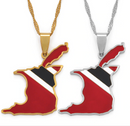 Trinidad Map Flag Pendant Necklace - Afrilege