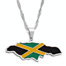 Jamaica Map Flag Pendant Necklace - Afrilege