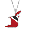 Trinidad Map Flag Pendant Necklace - Afrilege