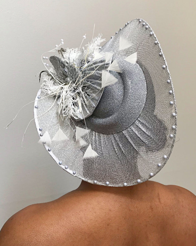 Wedding Fascinator hair clip hat - Afrilege