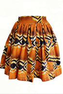 Ayo African Print Mini Skirt - Orange / Black - Afrilege