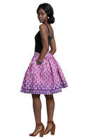 Ebele African Print Midi Skirt ( Pink) - Afrilege