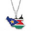South Sudan Map Flag Pendant Necklace - Afrilege