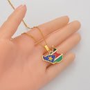 South Sudan Map Flag Pendant Necklace - Afrilege