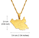 South Sudan Map  Pendant Necklace - Afrilege