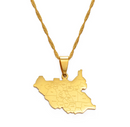South Sudan Map  Pendant Necklace - Afrilege