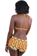African Print Swimwear 2-pieces Bikini ( Orange / Yellow) - Afrilege