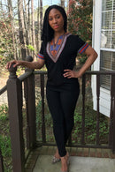 Black African Dashiki Men T-Shirt - Afrilege