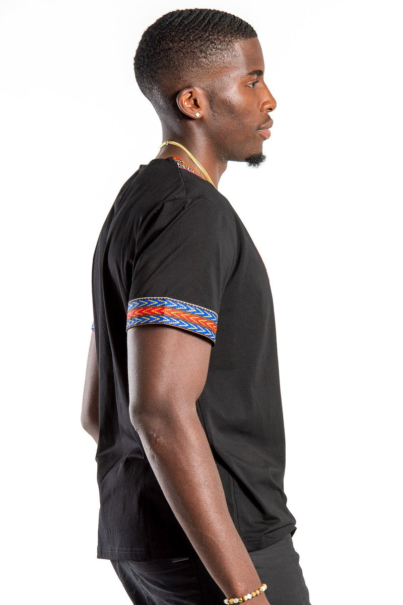 Black African Dashiki Men T-Shirt - Afrilege